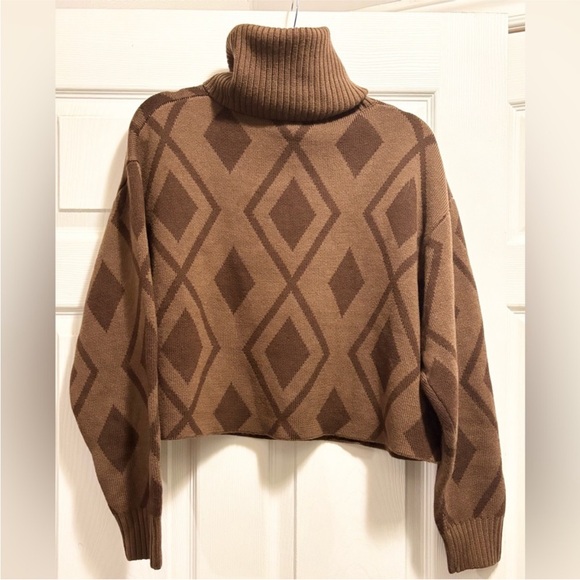Aritzia Babaton Guell Sweater Merino Wool Turtleneck Pinecone Brown Cocoa Small - Picture 10 of 13